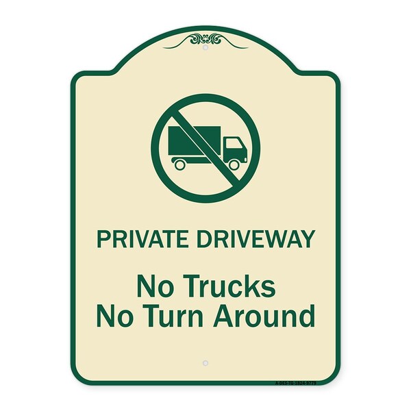 Designer Series-Private Driveway. No Trucks No Turnaround, 24" x 18", TG-1824-9779